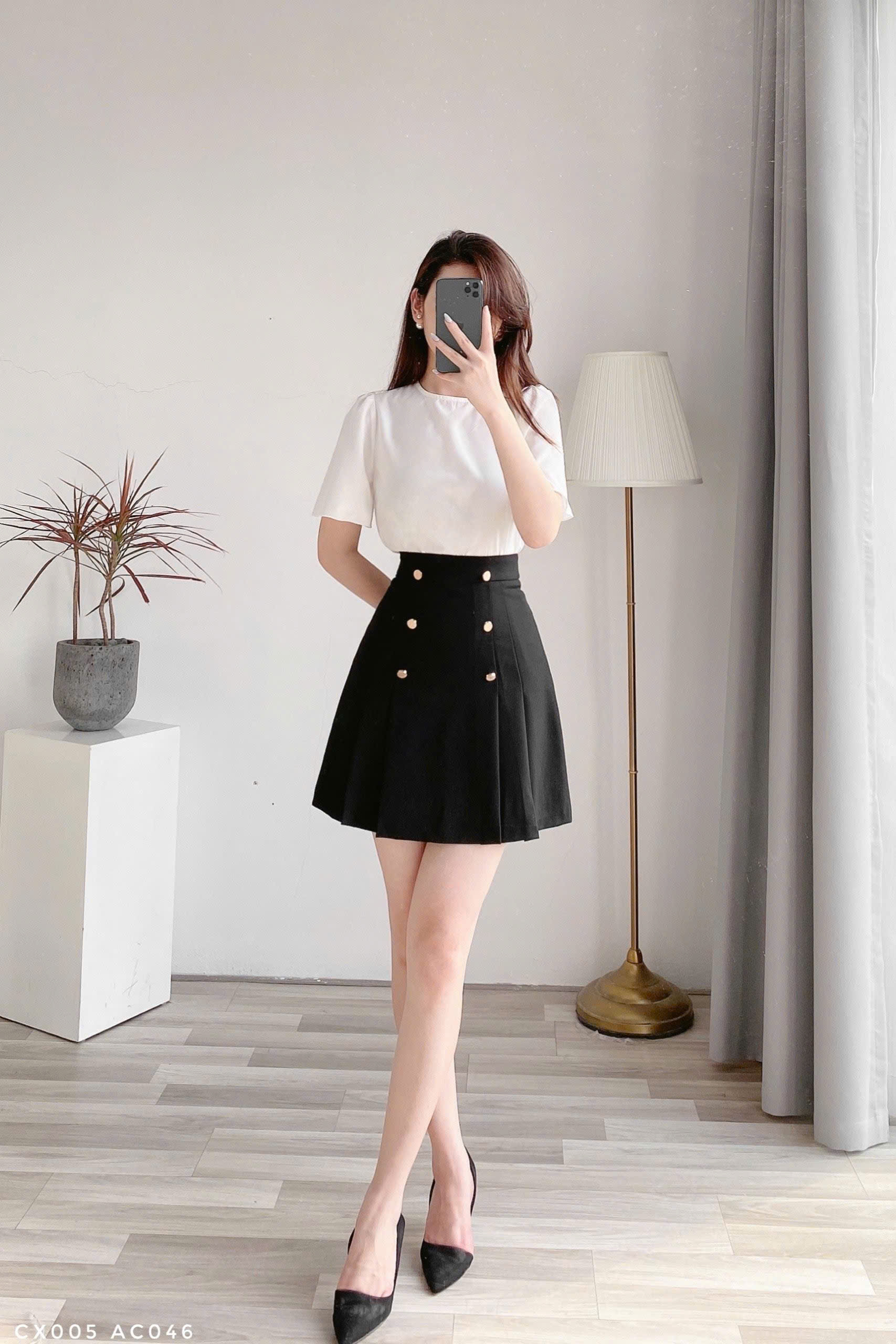 Chân Váy 3 Cúc Trước